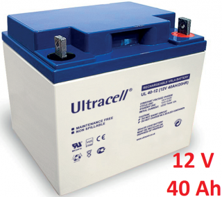 Záložní, staniční baterie VRLA-AGM 40 Ah , 12 V , kontakty F3 , Ultracell