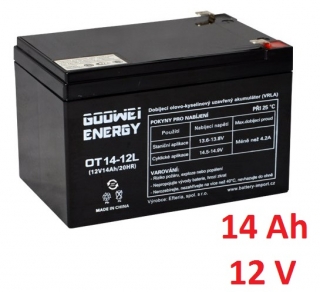 Trakční baterie (AGM) OTL 14 Ah , 12 V , kontakty F2 , GOOWEI ENERGY