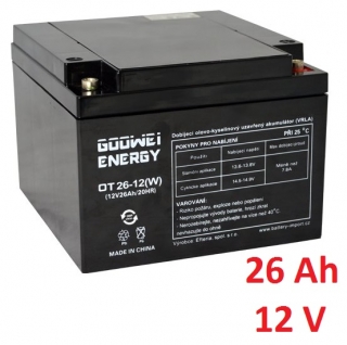Trakční baterie (GEL) OTL 26 Ah , 12 V , kontakty T0 , GOOWEI ENERGY