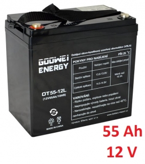 Trakční baterie (GEL) OTL 55 Ah , 12 V , kontakty T1 , GOOWEI ENERGY