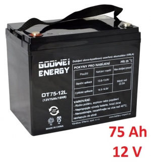 Trakční baterie (GEL) OTL 75 Ah , 12 V , kontakty T1 , GOOWEI ENERGY