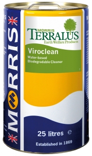 Morris Terralus Viroclean - ekologicky odbouratelný, vodou ředitelný čistič na stroje, motory a automobily, 25 l
