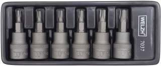 Hlavice zástrčné 3/8", Torx T20-T45, S2, sada 6 dílů, Welzh