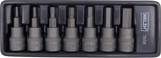 Hlavice zástrčné 3/8", Inbus s hrotem H3-H10, S2, sada 6 dílů, Welzh