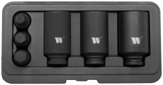 Hlavice nástrčné 1/2", 6-ti hran 14-19 mm, 12-ti hran 30-36 mm, CrMo, sada 6 dílů, Welzh