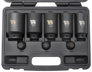Hlavice nástrčné 1/2", 6-ti hran 14-19 mm, 12-ti hran 24-46 mm, CrMo, sada 8 dílů, Welzh