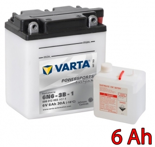 Motobaterie VARTA POWERSPORTS FRESHPACK 6 V , 6 Ah , 006012 , 6N6-3B-1