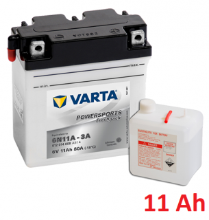 Motobaterie VARTA POWERSPORTS FRESHPACK 6 V , 11 Ah , 012014 , 6N11A-3A