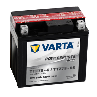 Motobaterie VARTA POWERSPORTS AGM 5 Ah , 12 V , 505 902 , TTZ7S-BS