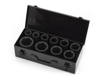 Hlavice nástrčné 3/4", 6 hran, pro rázové utahováky, CrMo, 22 - 50 mm, sada 11 dílů, Welzh