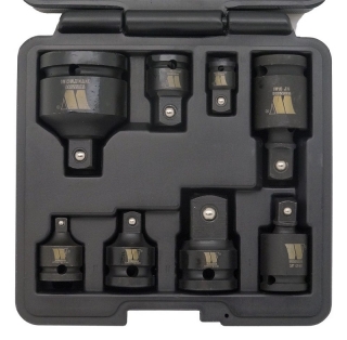 Hlavice - adaptéry nástrčné 1/4", 3/8", 1/2" a 3/4", pro rázové utahováky, kované, sada 8 dílů, Welzh