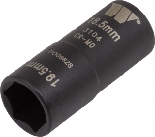Kombinovaná nástrčná hlavice 1/2", 6 hran, 18.5 mm a 19.5 mm na poškozené matice a šrouby, pro rázové utahováky, CrMo, Welzh