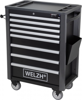 Montážní vozík profesionální kvality s 8 zásuvkami (černý), Welzh