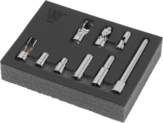 Sada hlavic a adaptérů 10 mm se vstupem 1/4" a 3/8", 9 dílů, Welzh