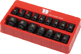 Hlavice nástrčné 1/2", 6-ti hran, CrMo, 10 - 32 mm, sada 16 dílů, Welzh