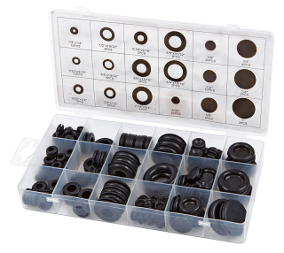 Gumové průchodky 1/8" - 1", otevřené i zavřené, 125 kusů