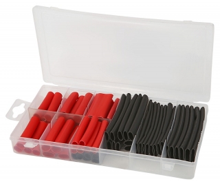 Smršťovací bužírky (po zahřátí), průměry 3.2 - 12.7 mm, 106 kusů
