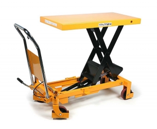 Manipulační vozík s hydraulickým nůžkovým zdvihem a pracovním stolem, nosnost až 1000 kg, zdvih 1000 mm
