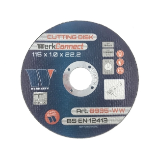 Kotouč řezný na nerez WerkConnect ™, 115 x 1.0 x 22.2 mm, 400 kusů, Welzh