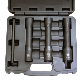 Hlavice nástrčné 1/2" k povolování poškozených matic a šroubů, extra dlouhé, 17-21 mm, sada 4 díly, Welzh