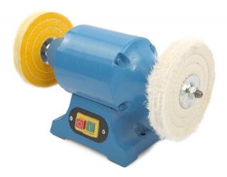 Hobby leštící stroj - leštička, litinová konstrukce, průměr kotoučů 150 mm, 350 W, 8 kg