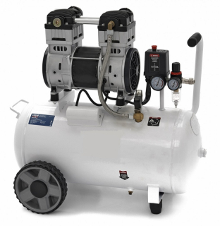 Tichý bezolejový kompresor "SILENT" 50 l, 2-válcový, 10 bar, 1500 W, 53-60 dB(A)