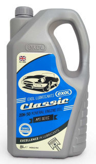 Exol CLASSIC 20W-50, minerální motorový olej pro starší vozy a veterány, 5l