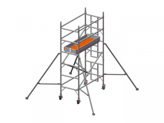 Profesionální hliníkové lešení o pracovní výšce 4,2 m, půdorys lešení 0,85 x 1,8 m Transform Tower