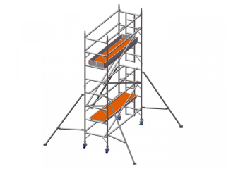 Profesionální hliníkové lešení o pracovní výšce 5,2 m, půdorys lešení 0,85 x 2,5 m Transform Tower