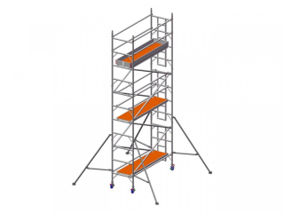Profesionální hliníkové lešení o pracovní výšce 6,7 m, půdorys lešení 0,85 x 2,5 m Transform Tower