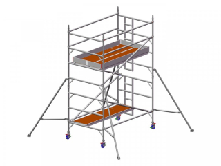 Profesionální hliníkové lešení o pracovní výšce 4,7 m, půdorys lešení 1,45 x 2,5 m Transform Tower