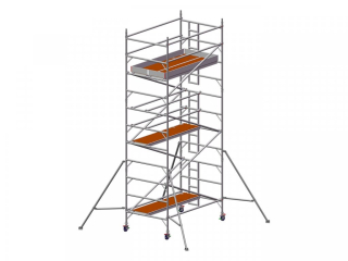 Profesionální hliníkové lešení o pracovní výšce 6,7 m, půdorys lešení 1,45 x 2,5 m Transform Tower