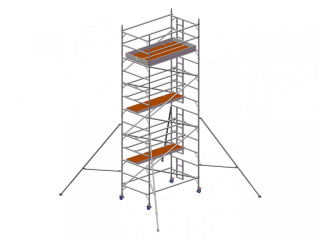 Profesionální hliníkové lešení o pracovní výšce 7,7 m, půdorys lešení 1,45 x 2,5 m Transform Tower