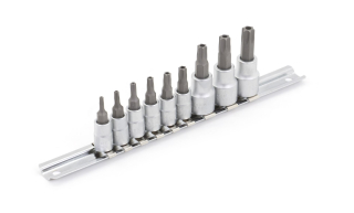 Hlavice zástrčné 1/4" a 3/8", Torx, sada 9 dílů, Welzh