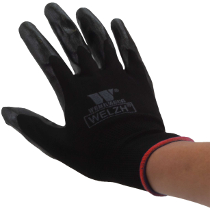 Pracovní rukavice máčené v Nitrilu, vel. 10" / XL, 100 párů, Welzh