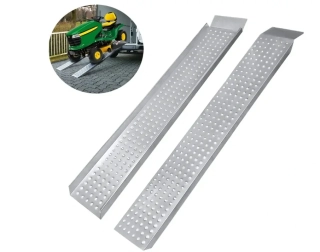 Nakládací nájezdy z pozinkované oceli s protiskluzovým povrchem pro vozíky, motorky, ATV, čtyřkolky, 1 pár, nosnost max. 400 kg, hmotnost 12 kg