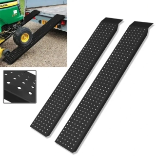 Nakládací nájezdy z pozinkované oceli s protiskluzovým povrchem pro vozíky, motorky, ATV, čtyřkolky, 1 pár, nosnost max. 400 kg, hmotnost 12 kg - černá barva